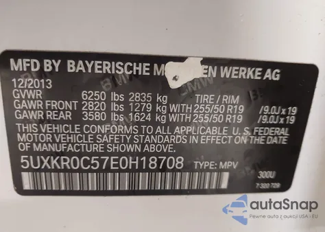 2014 BMW X5 xDrive35I z USA, uszkodzony, nr VIN 5UXKR0C57E0H18708